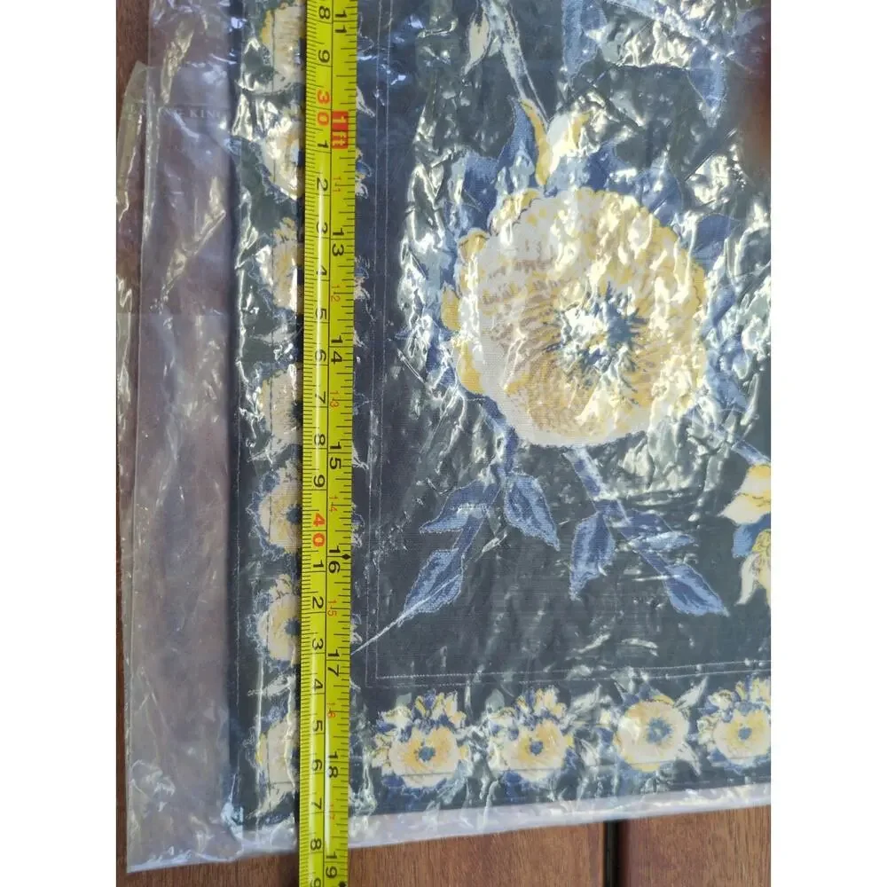 Set of 4 Mismatched April Cornell Placemats Boho Paisley Floral Cotton Linen